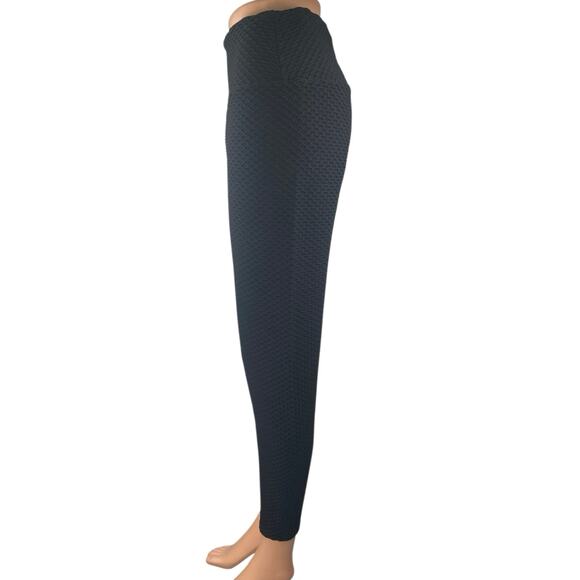 Booty by Brabants Croco Skin Black Skinny High Waist Trousers Leggings Pants M - Picture 2 of 5